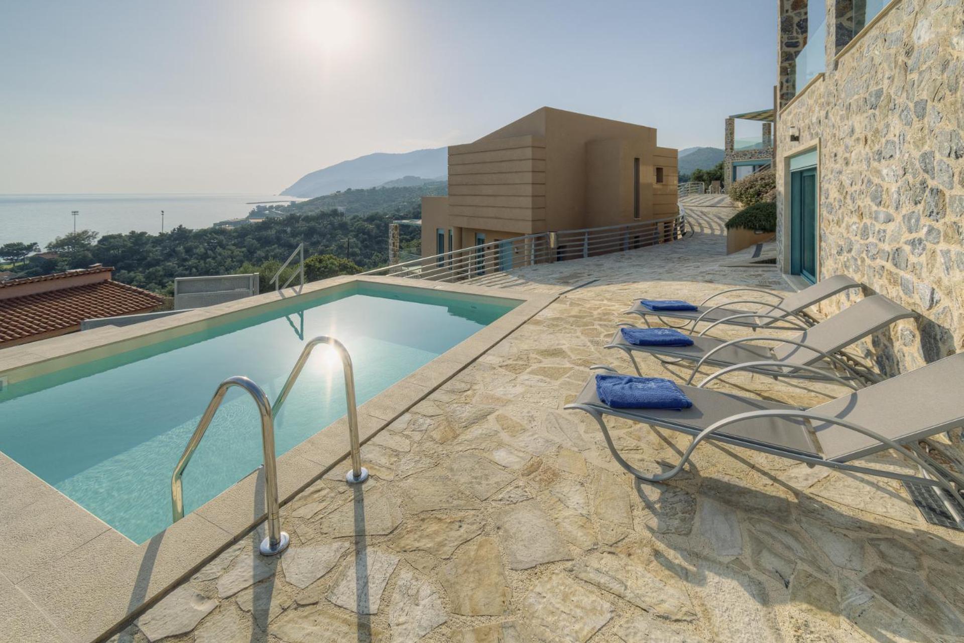 Ouzo Panoramic Houses 2, With Private Pool Plomari Luaran gambar